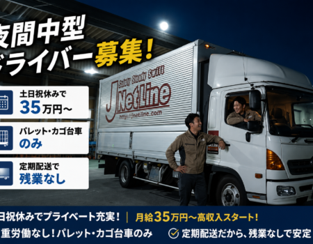 パレット・カゴ車のみ！夜間トラックドライバー（残業無し土日祝休み）　／大阪府堺市